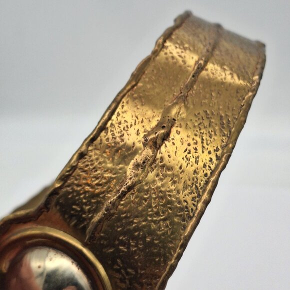 Brutalist Brass Necklace Mythological Cosplay Tribal Warrior Princess Choker - Picture 6 of 11